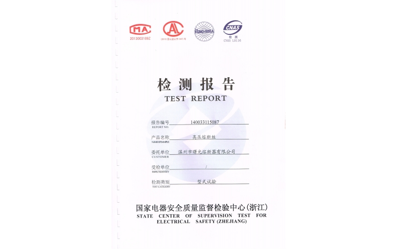 高壓熔絲檢測(cè)報(bào)告